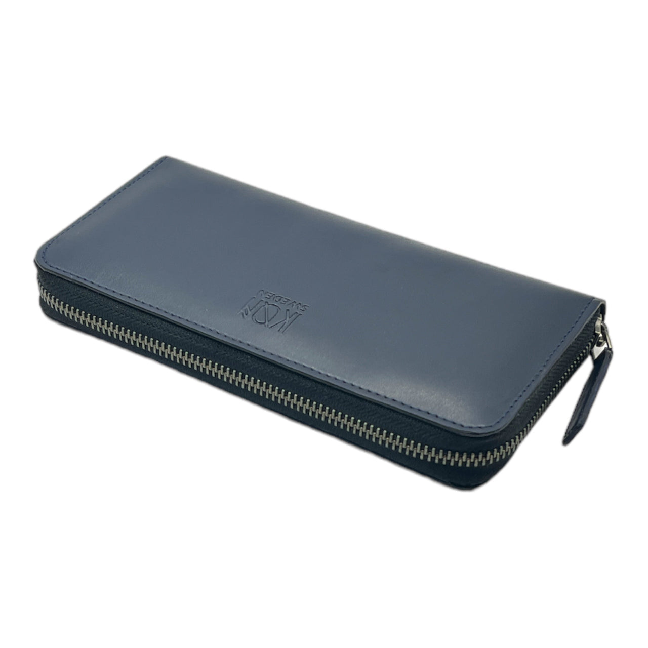 Kivik | Apple Leather Long Zip Wallet - Blue-4