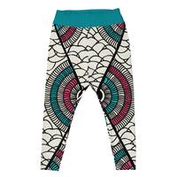 Thumbnail for African Print White and Pink Print Plus Size Leggings-0