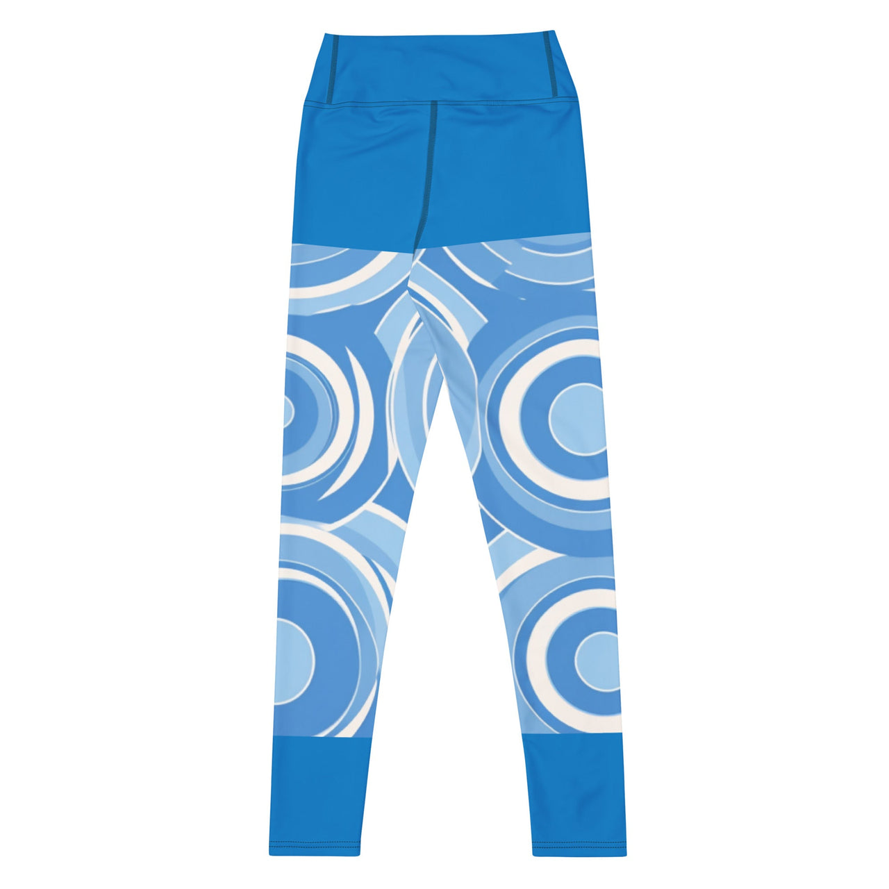 Blue Circles Print Yoga Leggings-5