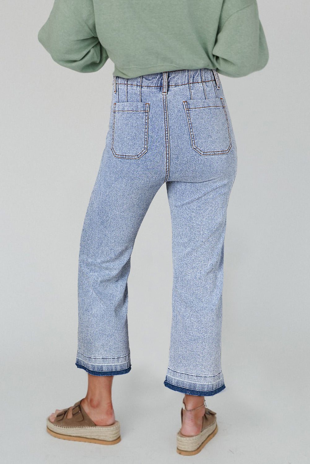 Beau Blue Acid-Washed Cropped Jeans-1