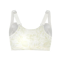 Thumbnail for Back Support Silk & Organic Cotton Sports Bra (Floral Spritz & Lily white)-21