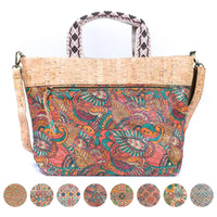 Thumbnail for Natural Cork Tote with Printed Design and Cotton Woven Handles BAGF-087-0