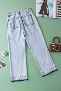 Thumbnail for Beau Blue Acid-Washed Cropped Jeans-3