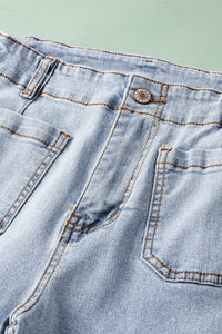 Thumbnail for Beau Blue Acid-Washed Cropped Jeans-4