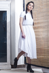 Thumbnail for Ramira - White Asymmetric Dress-2