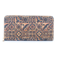 Thumbnail for Natural cork with flower pattern zipper wallet BAGD-191-4