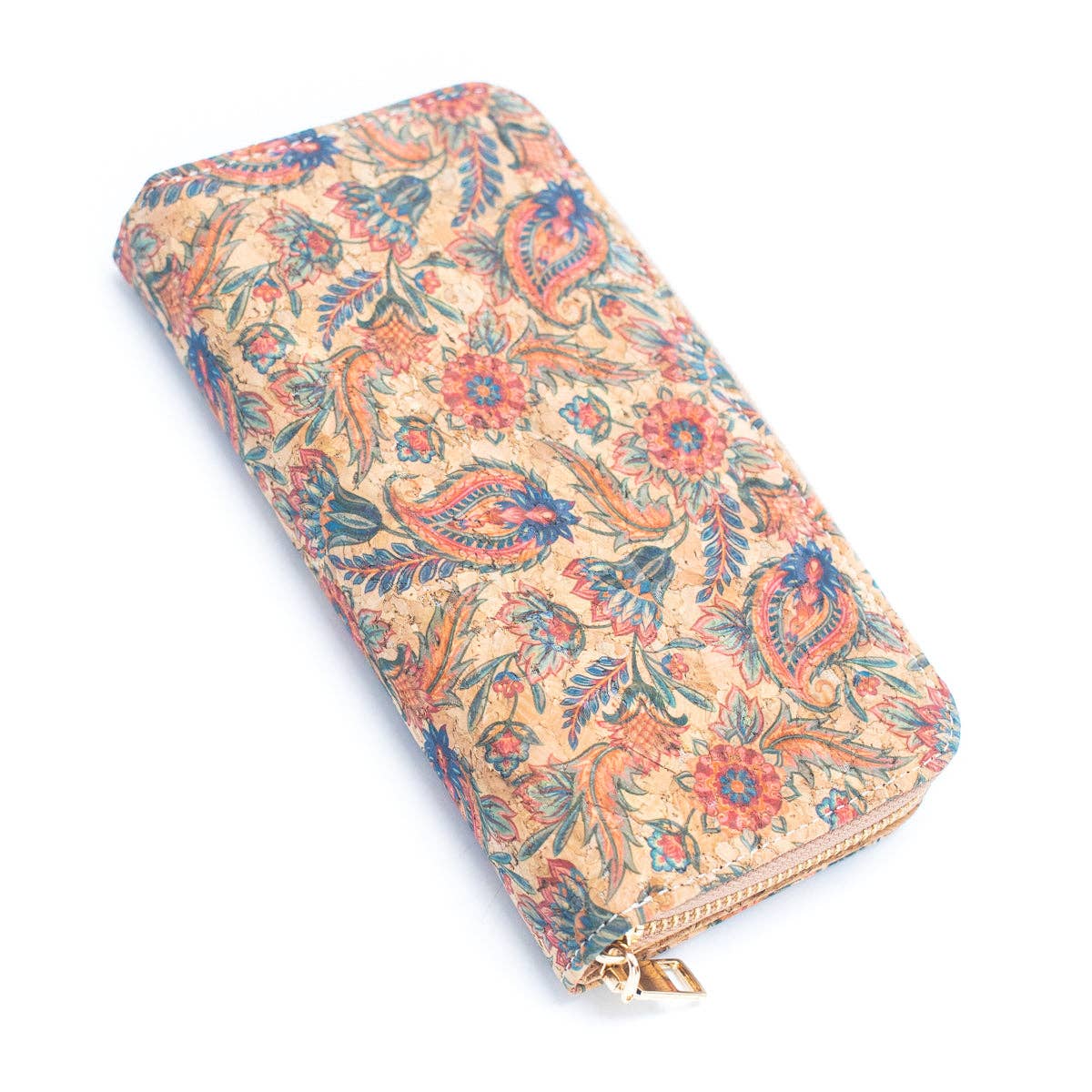 6 Natural Cork card holder Wallets with Floral Print Patterns (6 Units) HY-026-MIX-6-2