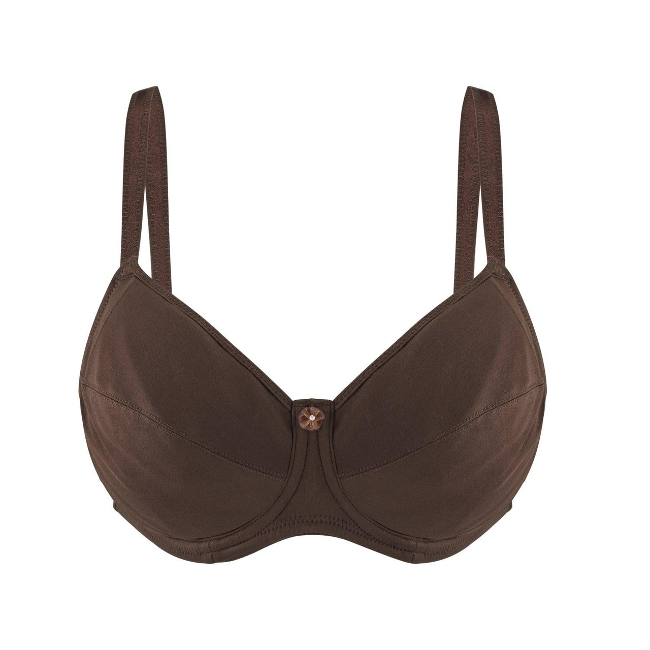 Cocoa-Underwired Silk & Organic Cotton Full Cup Bra with removable paddings-37