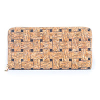 Thumbnail for Natural cork with flower pattern zipper wallet BAGD-191-3