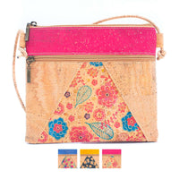 Thumbnail for Cork triangle Pattern stitching ladies cork crossbody bag BAGP-207-0