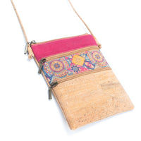 Thumbnail for Cork Pattern stitching ladies cork zipper crossbody bag BAGP-208-1