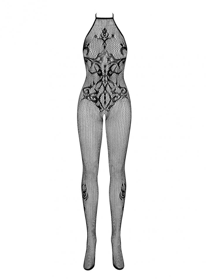 OBSESSIVE G308 BODYSTOCKING BLACK PATTERNED 50005-5-2