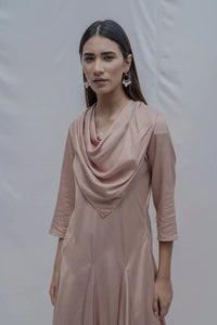 Thumbnail for DREAM COWL DRESS IN ROSE GOLD-1