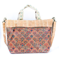 Thumbnail for Natural Cork Tote with Printed Design and Cotton Woven Handles BAGF-087-6