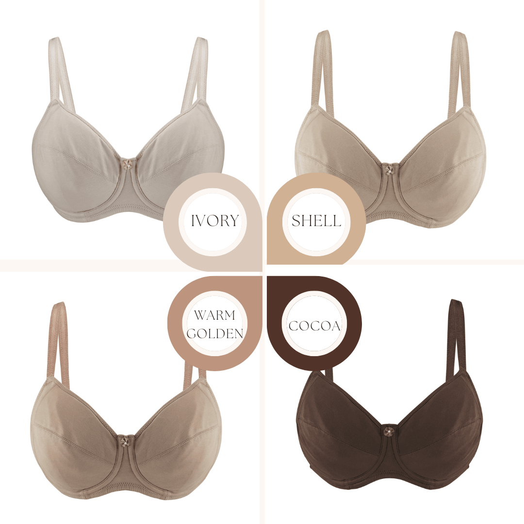 Cocoa-Underwired Silk & Organic Cotton Full Cup Bra with removable paddings-43
