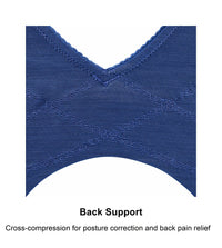 Thumbnail for Silk & Organic Cotton Back Support Bra (Almond Peach & Pagent Blue)-20