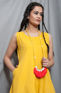 Thumbnail for Minimalist - Mustard Jumpsuit with neck Piece-2