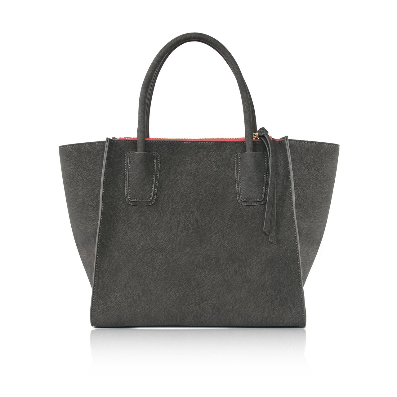 Grey - Demi Winged Faux Leather Bag-4