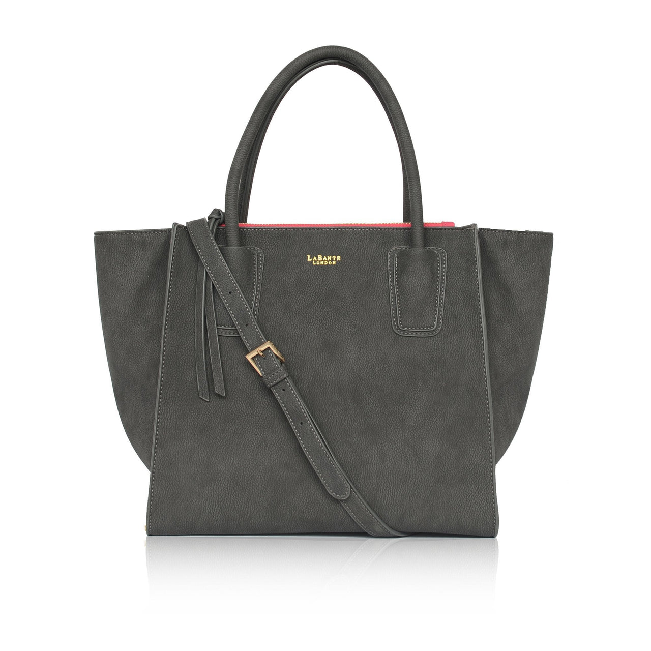 Grey - Demi Winged Faux Leather Bag-0