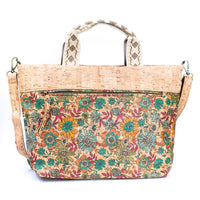 Thumbnail for Natural Cork Tote with Printed Design and Cotton Woven Handles BAGF-087-9