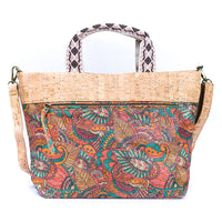 Thumbnail for Natural Cork Tote with Printed Design and Cotton Woven Handles BAGF-087-10