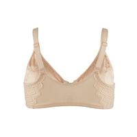 Thumbnail for Grace - Peach Silk & Organic Cotton Lace Front Zip Non Wired Bra-1