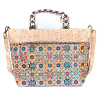 Thumbnail for Natural Cork Tote with Printed Design and Cotton Woven Handles BAGF-087-12