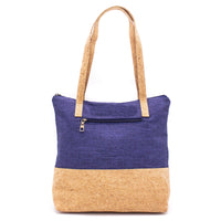 Thumbnail for Blue Textile With Cork Women's Tote Bag BAG-623-D-2