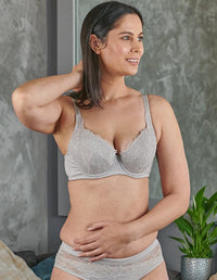 Thumbnail for Mercury - Lace Silk & Organic Cotton Plunge Bra-0