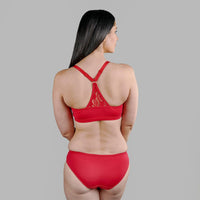 Thumbnail for Passion Red - Lace Organic Cotton & Silk Bralette-19