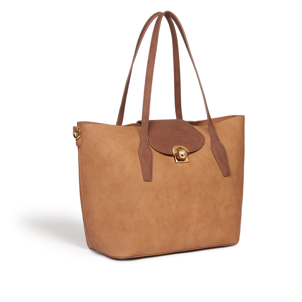 Maple Brown Vegan Non Leather Tote Bag-3