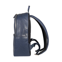 Thumbnail for RB2001D | Nylon/Genuine Leather Netbook/Tablet Backpack, with light grain. Zip closure and adjustable shoulder straps - Color Blue - Dimensions: cm 27 x 38 x 14. Packaging: Non-woven fabric bag-2