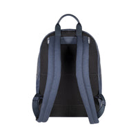 Thumbnail for RB2001D | Nylon/Genuine Leather Netbook/Tablet Backpack, with light grain. Zip closure and adjustable shoulder straps - Color Blue - Dimensions: cm 27 x 38 x 14. Packaging: Non-woven fabric bag-3