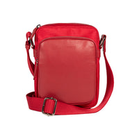 Thumbnail for RB2002V | Nylon/Genuine Leather Shoulder Bag, with light grain. Zip closure and adjustable shoulder strap - Color Red - Dimensions: cm 15.5 x 21 x 7. Packaging: Non-woven fabric bag-1