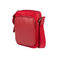 Thumbnail for RB2002V | Nylon/Genuine Leather Shoulder Bag, with light grain. Zip closure and adjustable shoulder strap - Color Red - Dimensions: cm 15.5 x 21 x 7. Packaging: Non-woven fabric bag-0