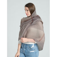 Thumbnail for SF1288-KHAKI Beautiful Lightweight Houndstooth Pleated Shawl-0