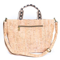 Thumbnail for Natural Cork Tote with Printed Design and Cotton Woven Handles BAGF-087-2