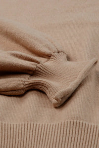 Thumbnail for Apricot Raw Edge Patch Pocket Exposed Seam Loose Sweater-11