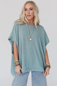 Thumbnail for Apricot Ribbed Knit Batwing Sleeve Tunic Oversized T Shirt-26