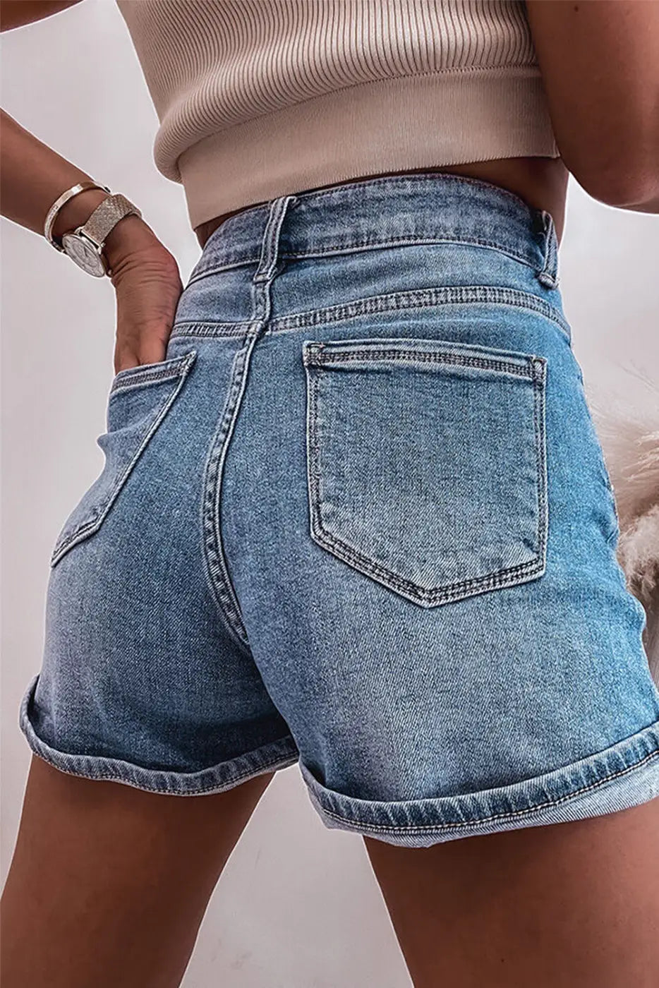 Ashleigh Blue Rhinestone Denim Shorts-1