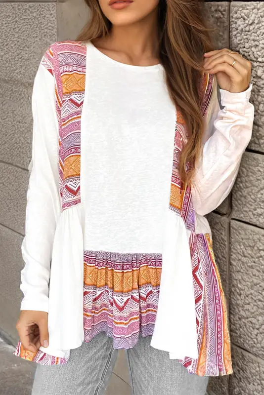 Aztec Charm Ruffle Tunic-0