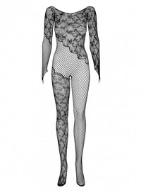Thumbnail for OBSESSIVE F210 BODYSTOCKING BLACK PATTERNED 50005-3-2