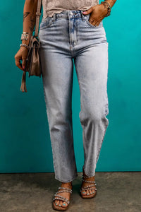 Thumbnail for Beau Blue Acid Wash Straight Jeans-3