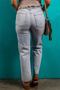 Thumbnail for Beau Blue Acid Wash Straight Jeans-1