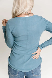 Thumbnail for Beige Lace Crochet V Neck Long Sleeve Top-11