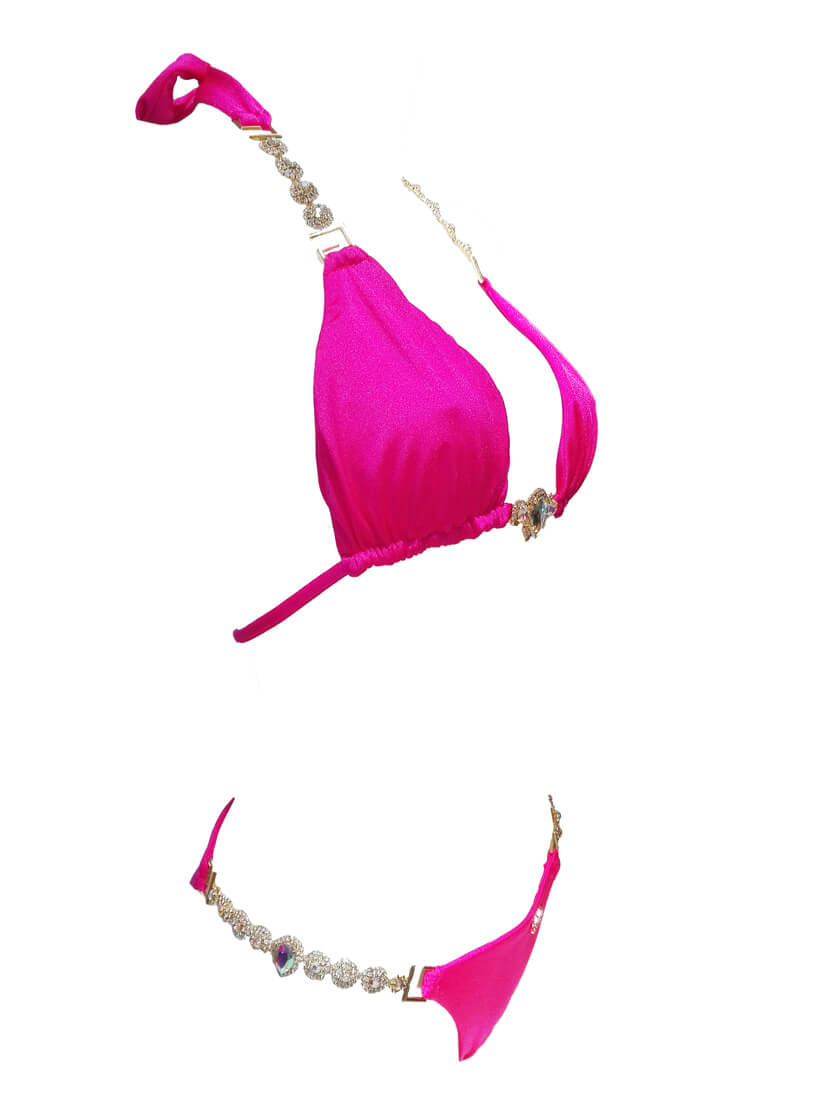 Belle Triangle Top & Skimpy Bottom - Pink-4