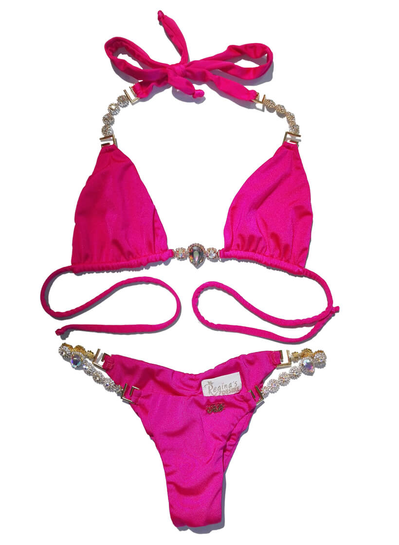 Belle Triangle Top & Skimpy Bottom - Pink-6