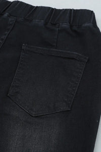 Thumbnail for Black Distressed Bell Bottom Denim Pants-9