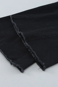 Thumbnail for Black Distressed Bell Bottom Denim Pants-10