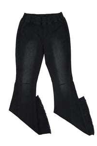 Thumbnail for Black Distressed Bell Bottom Denim Pants-11